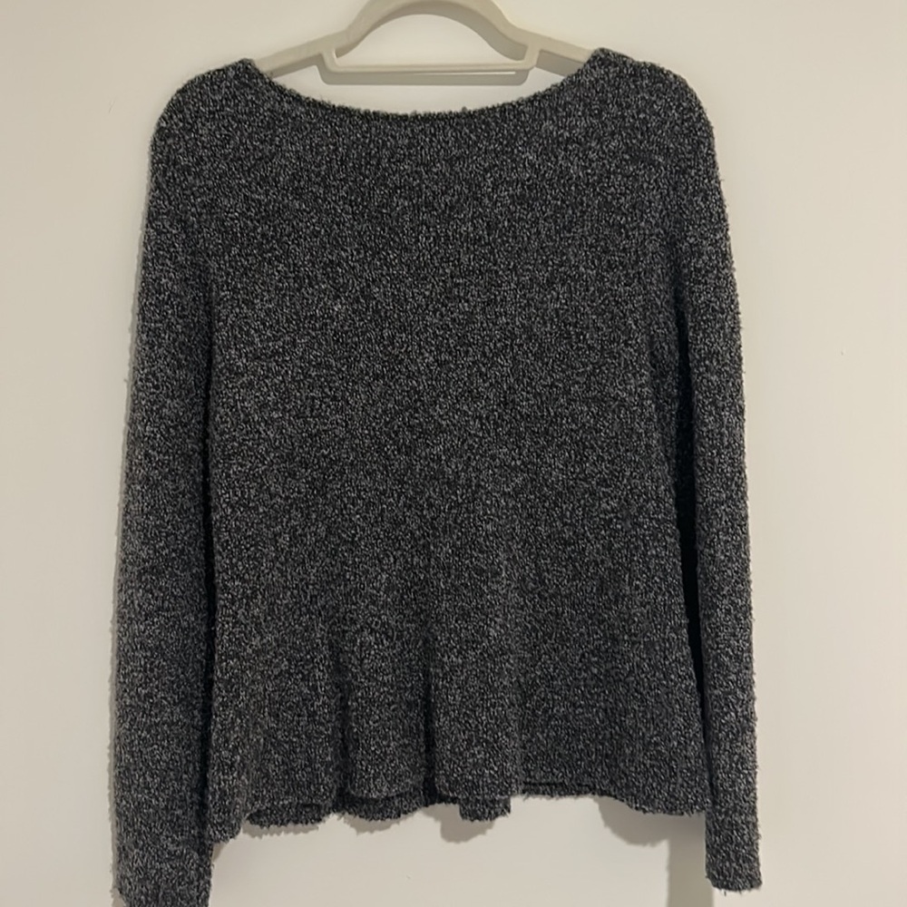 Eileen Fisher Merino Wool Cashmere Crew Gray Sweater Italian Yarn - Picture 6 of 6